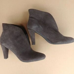 Ateliers Portugal Suede Booties Ankle Boots Dark Taupe Grey Size 40